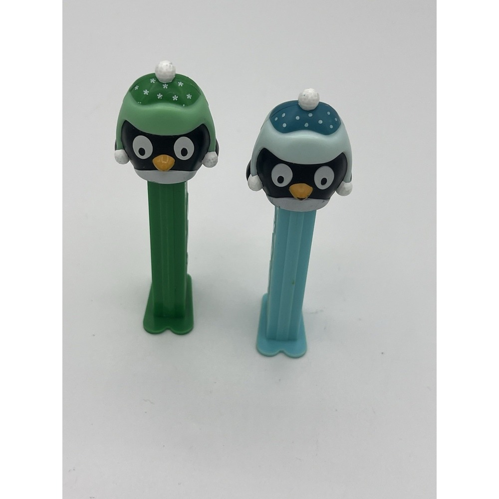 Green & Blue PENGUIN Christmas PEZ Dispensers - Loose - 2013
